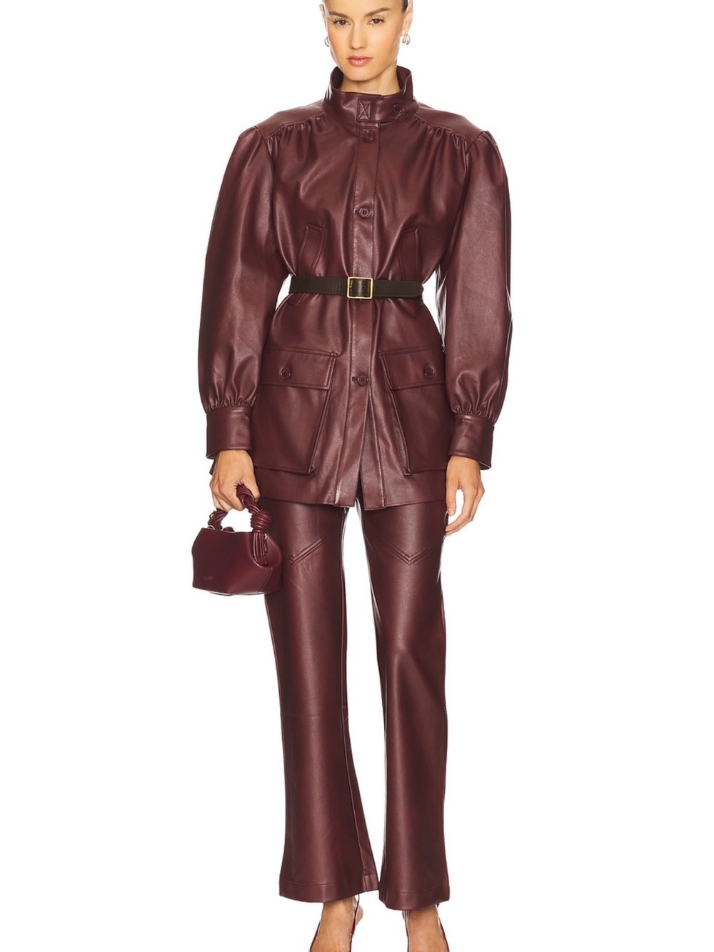 Bardot Women’s Leather Jacket and Pants set